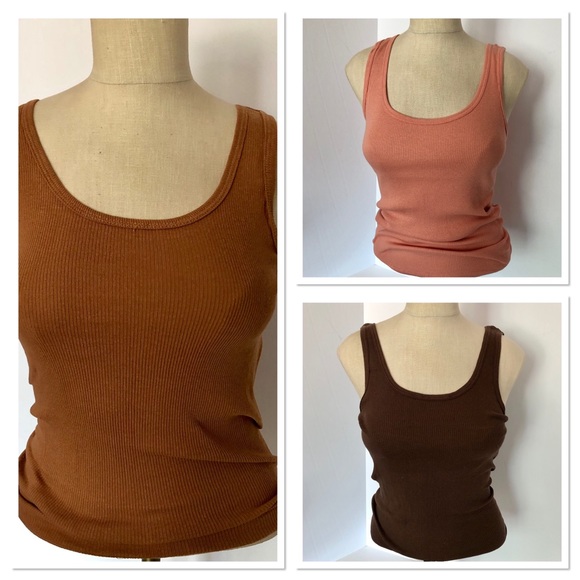 Andrew Scott Tops - Tank tops pkg of 3 NWT chocolate/peach/brown